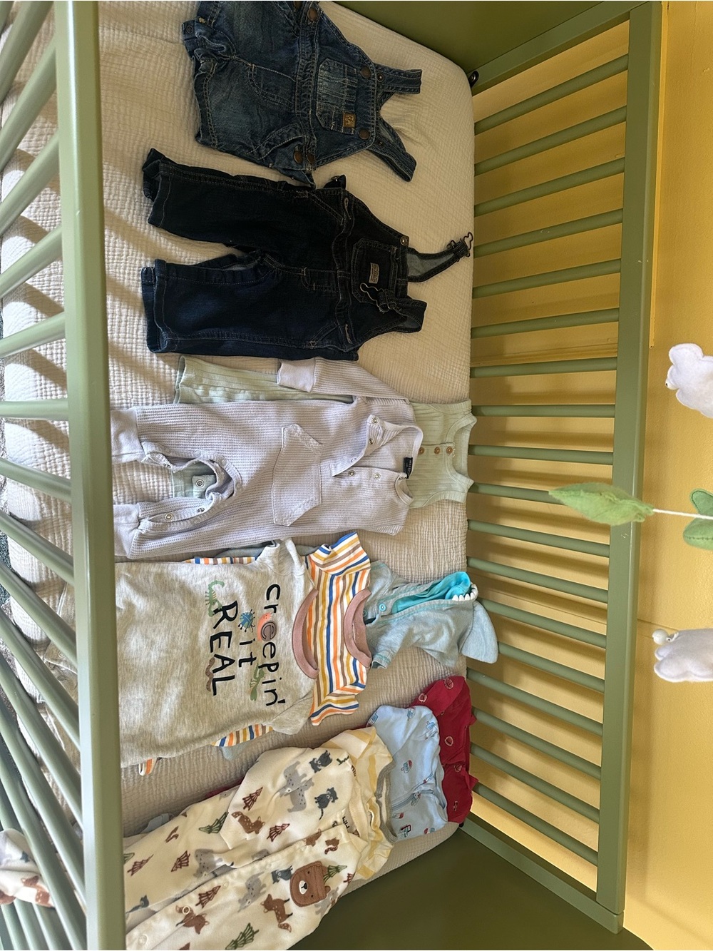 Mixed Baby Bodysuits, Sleepers and Overalls Bundle - Neutrals & Denim 3-6 Months